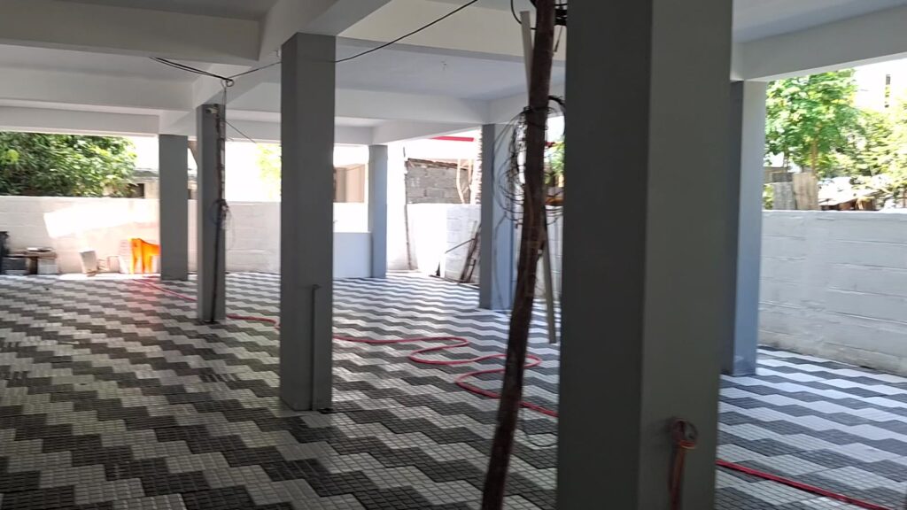 Ground-floor parking at Sapthaswarangal, with no homes at this level